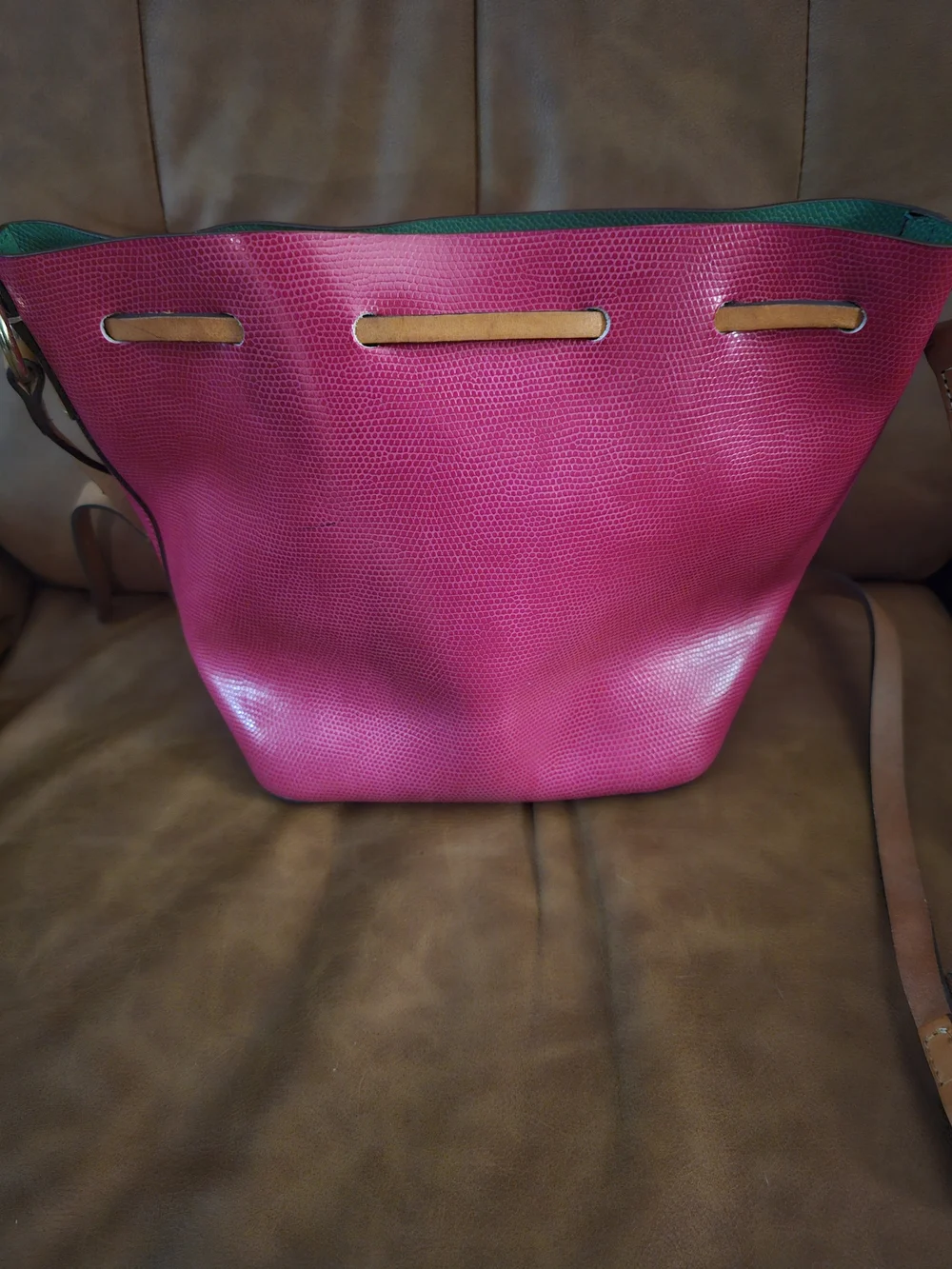 Dooney & Bourke Pink Bucket Crossbody Bag with Tassel Accent - Picture 4 of 5